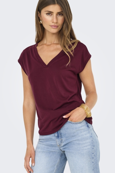 Only onlfree life s/s mod.v-neck top jrs